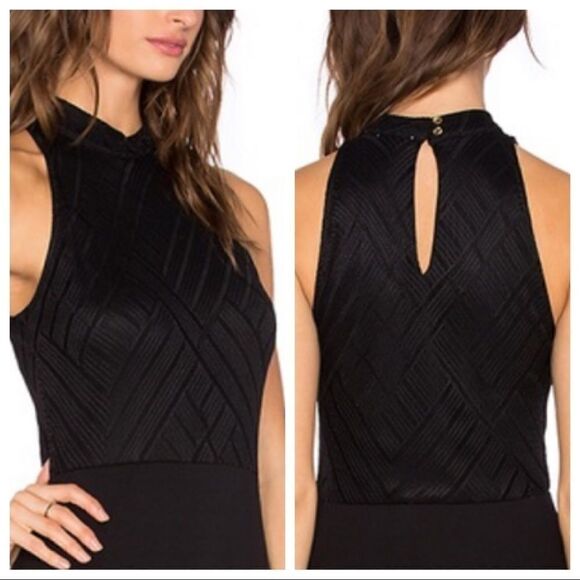 Three Dots Tara Black Halter Sleeveless Maxi Dress - Picture 2 of 8